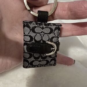 Coach Black and Silver Key Holder